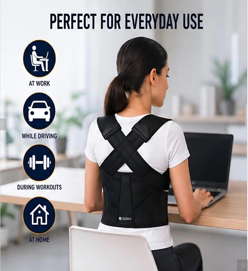 Posture Corrector Free Size Designed to provide exceptional Back Straight And Shoulder Support Belt