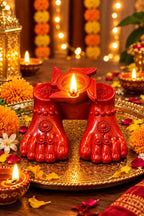 🪔 PACK OF 2 LAXMI CHARAN DIYA PAIR 🪔 | Decorative Set for Diwali & Pooja ✨