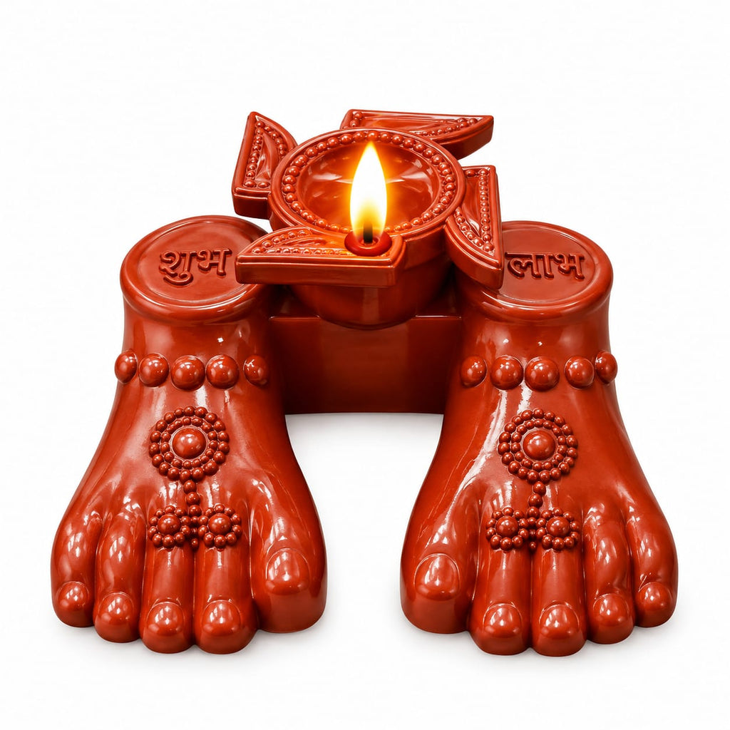 🪔 PACK OF 2 LAXMI CHARAN DIYA PAIR 🪔 | Decorative Set for Diwali & Pooja ✨